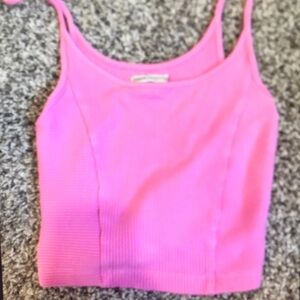 Pink Ribbed Women's Top